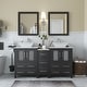 preview thumbnail 2 of 28, Vanity Art 60" Double Sink Bathroom Vanity Set with Engineered Marble Top and Free Mirror - 60 W X 18.5 D X 31.1 H Espresso
