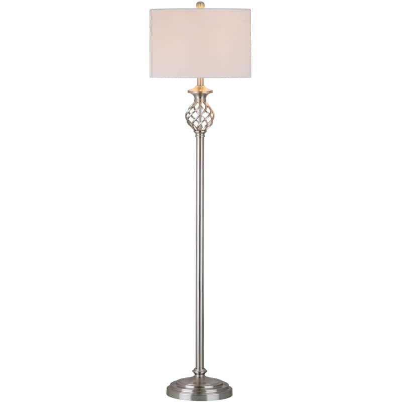 SAFAVIEH Lighting Jenni 60-inch Nickel Floor Lamp - 15"x15"x59.75" - 15Wx15Dx60H