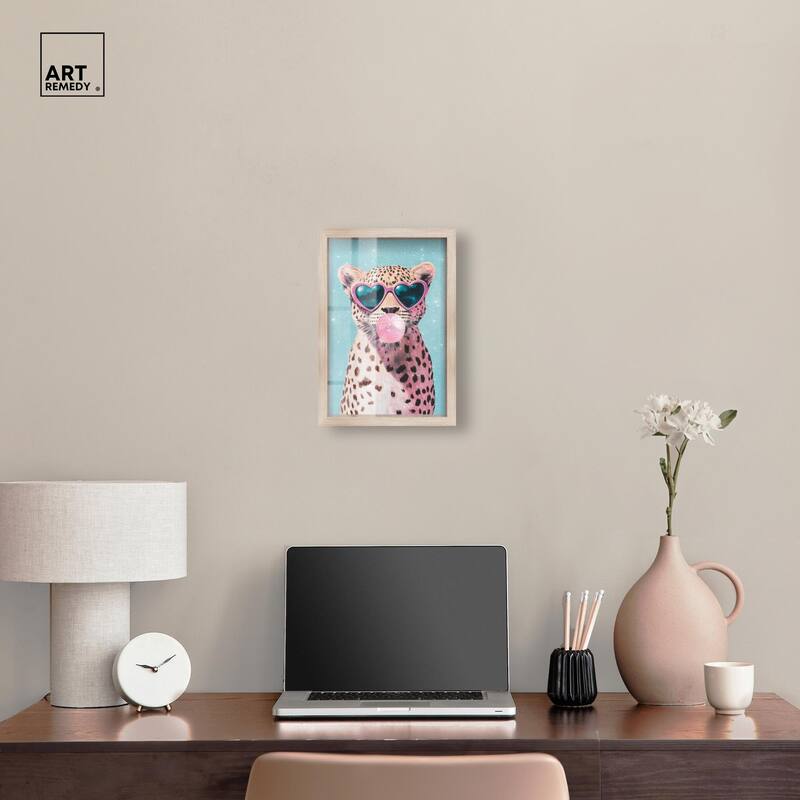 Pastel Cheetah Bubblegum Shadowbox by Art Remedy