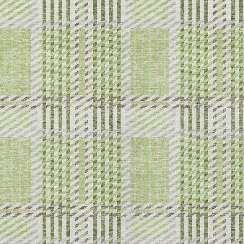HomeRoots Plaid Transitional Rectangle Outdoor Rug