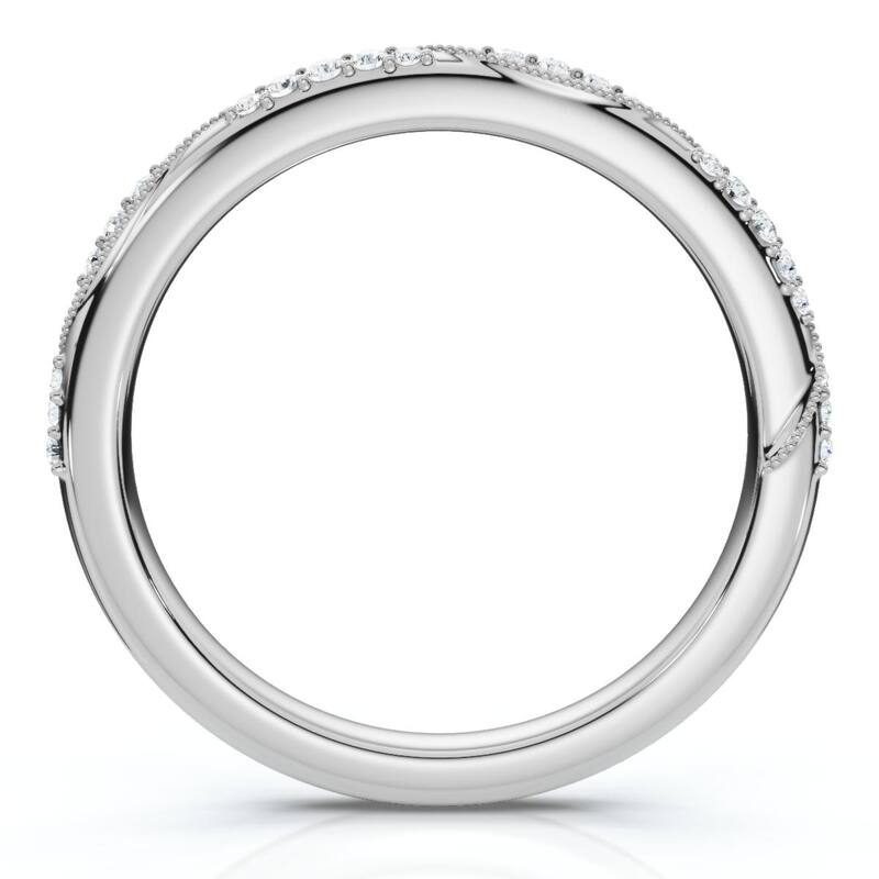 Bliss Diamond Camellia Diamond Wedding Ring Gold or Platinum Lab Grown Stackable Band