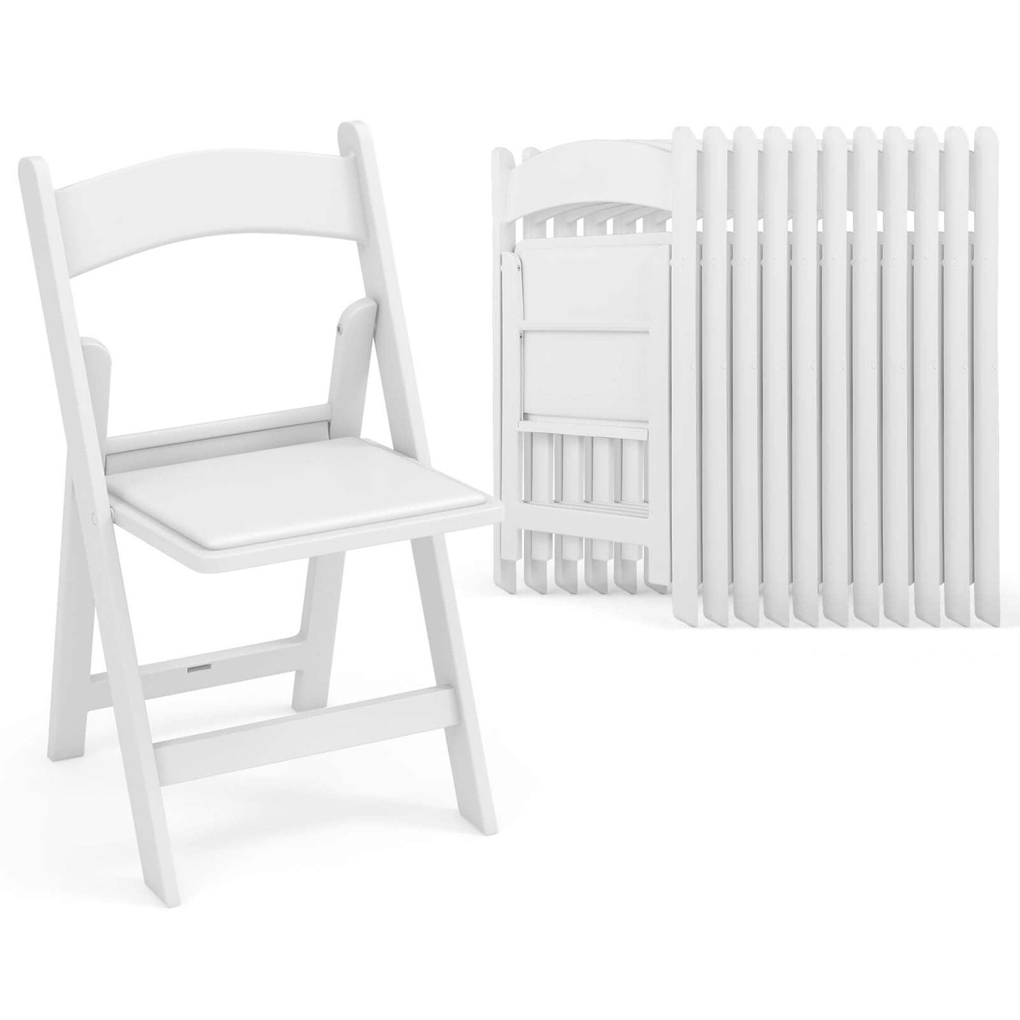 Costway 4/8/12/16/20 Pack Resin Folding Chairs with Padded Seat