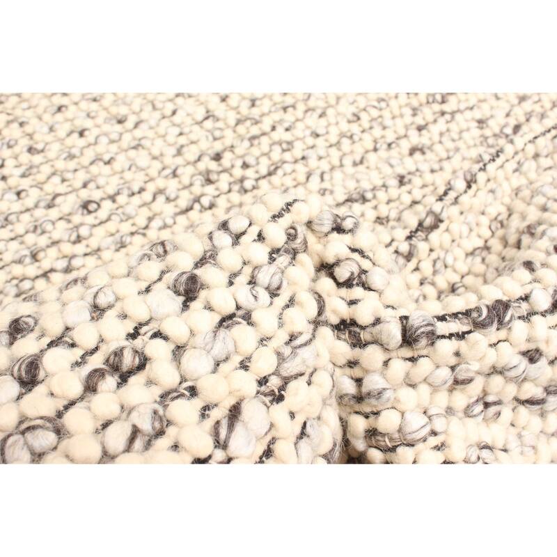 ECARPETGALLERY Braid weave Sienna Beige Wool Rug - 5'3 x 7'2