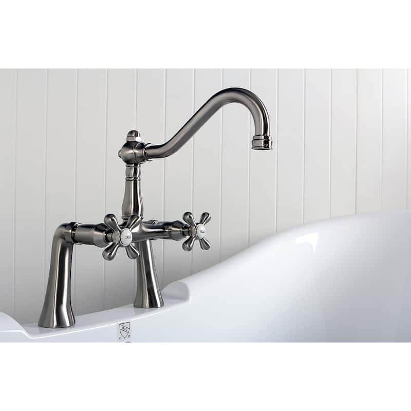Kingston Brass Restoration 7 in. Center Deck Mount Clawfoot Tub Faucet