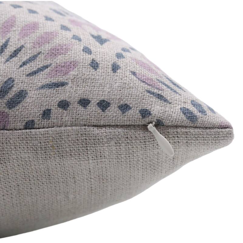 Fabdivine Handmade Block Print Home Decor Cushion Cover Thick Linen for Gift or Fall Pink Floral Pillowcase, Shubhaarambh