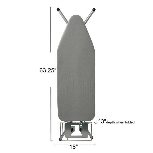 Household Essentials Tabletop, Durable Board With Iron Rest, Includes Door Hang, Perfect For Dorms And Small Spaces, Alloy Steel, Silver, 12 X 30