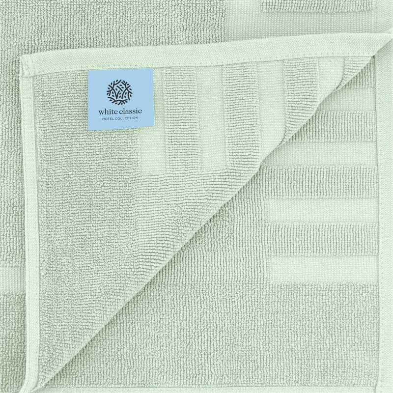 White Classic Luxury Cotton Bath Mat 22x34 Set of 2