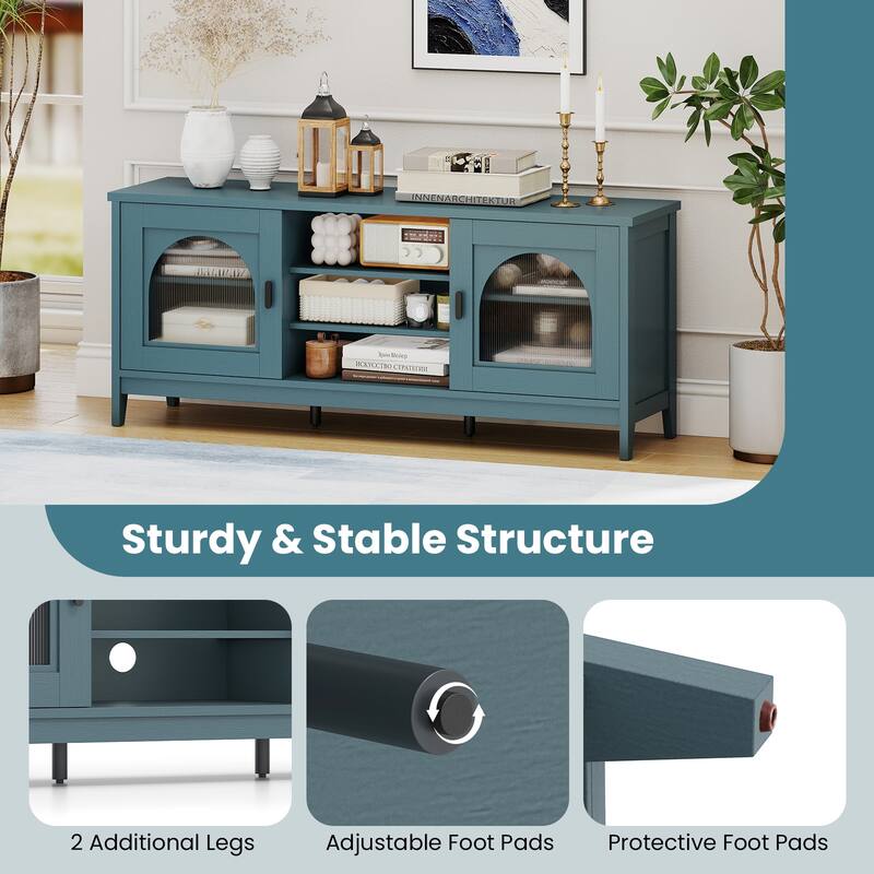 Gymax Farmhouse TV Stand for TVs up to 65'' Modern Vintage TV Cabinet