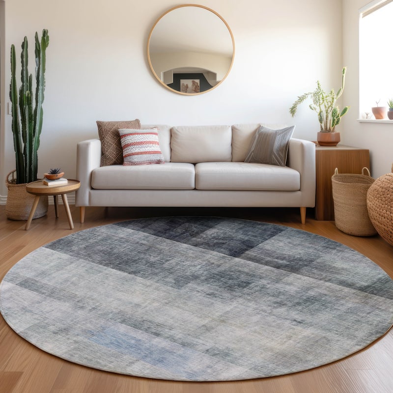 Machine Washable Indoor/ Outdoor Modern Abstract Chantille Rug