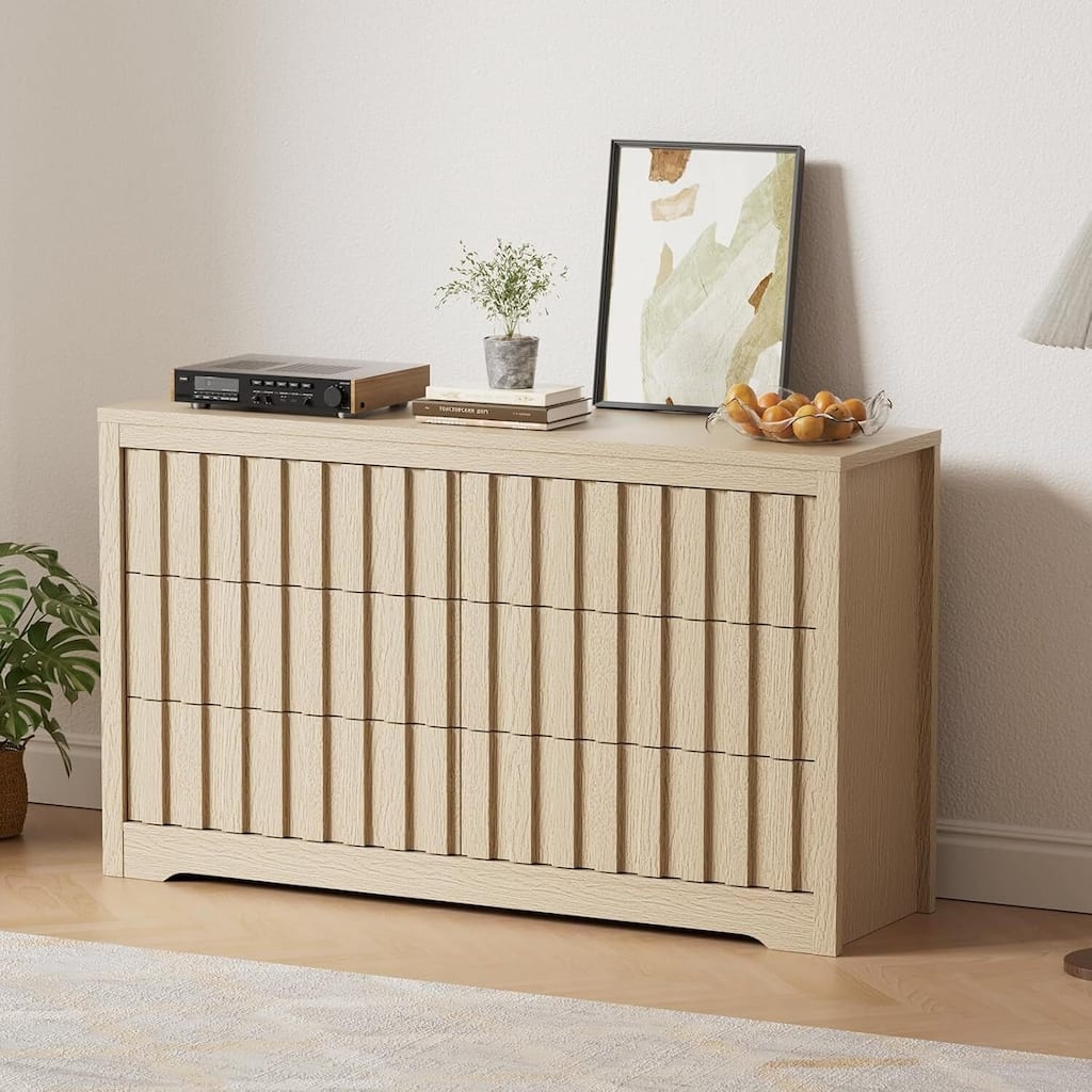 6 Drawers Fluted Modern Dresser, Versatile Chest of Drawers for Bedroom