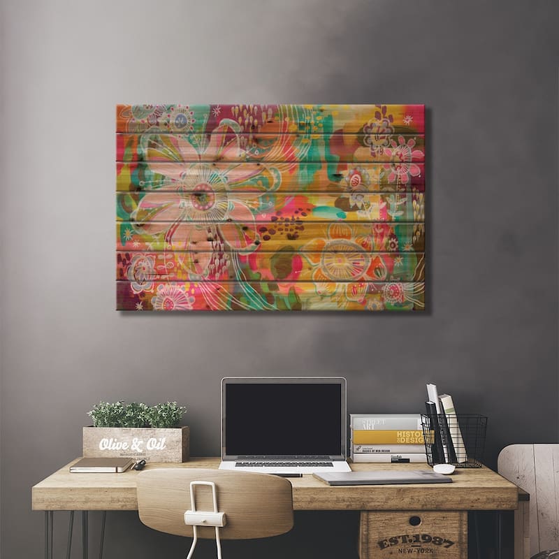 Swoon Print On Wood by Stephanie Corfee - Multi-Color