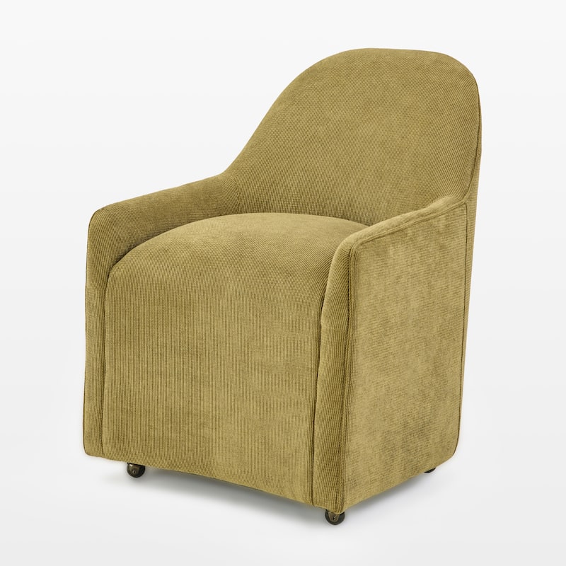 Upholstered Dining Chair With Casters