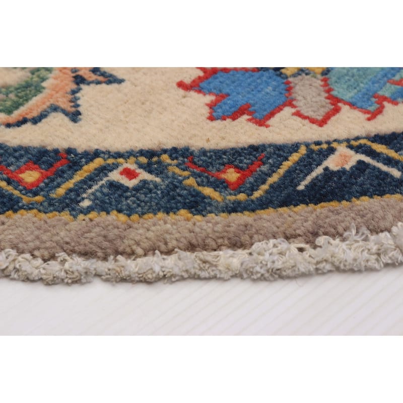 ECARPETGALLERY Hand-knotted Uzbek Ghazni Grey Wool Rug - 4'10 x 4'10