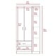 preview thumbnail 5 of 31, Bosko 3 Doors Armoire, 2 Drawers, 4 Shelves, Metal Rod