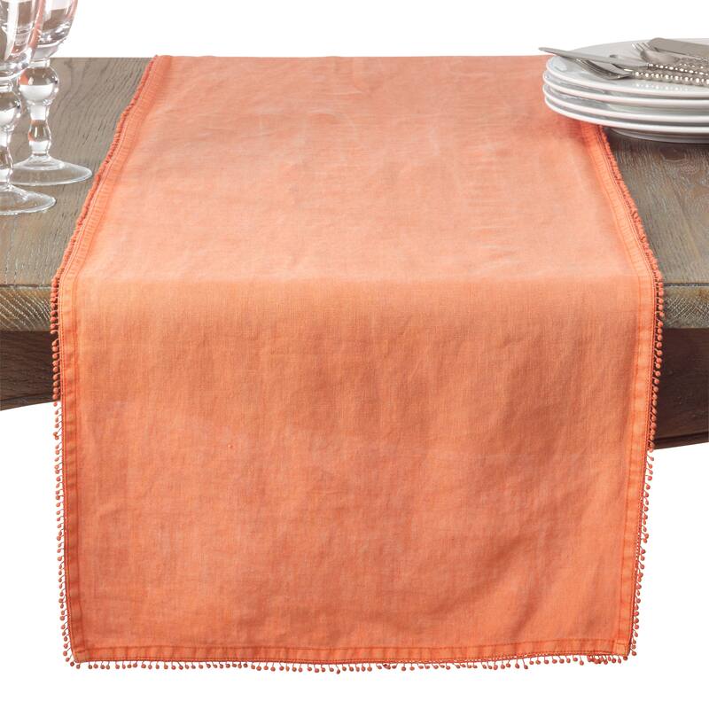 Table Runner With Pom Pom Design
