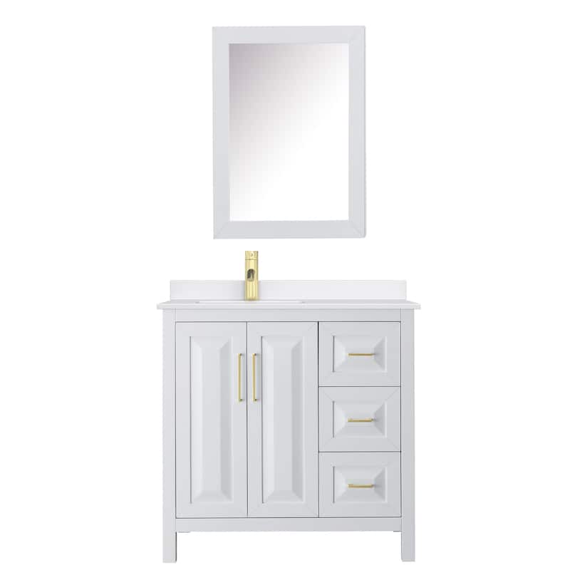 Wyndham Collection WCV252536S-QTZ-UNSMED Daria 36" Free Standing