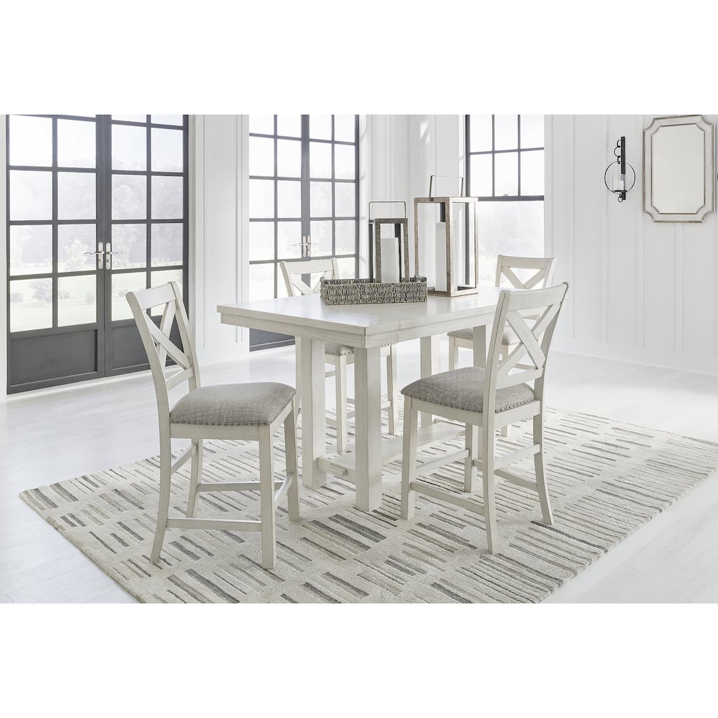 Signature Design by Ashley Robbinsdale Gray/White Counter Height Dining Table and 4 Bar stools