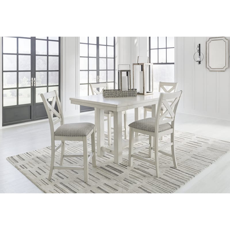 Signature Design by Ashley Robbinsdale White Counter Height Dining Extension Table - 42" W x 86" D x 36" H