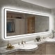 preview thumbnail 24 of 36, KIOTEE Rectangular Framed Front & Back LED Lighted Anti-Fog Tempered Glass Bathroom Vanity Mirror with ETL and 3-Year Warranty 84x32
