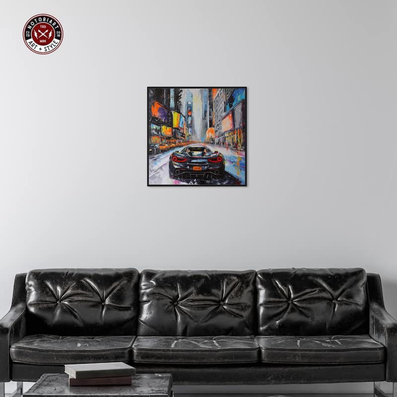 Notoriart Blast The Speakers Framed Car 1 Piece Canvas Wall Art