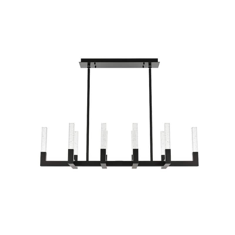 Elegant Lighting 1030G48 Noemi 48" Wide LED Crystal Linear Pendant - Black