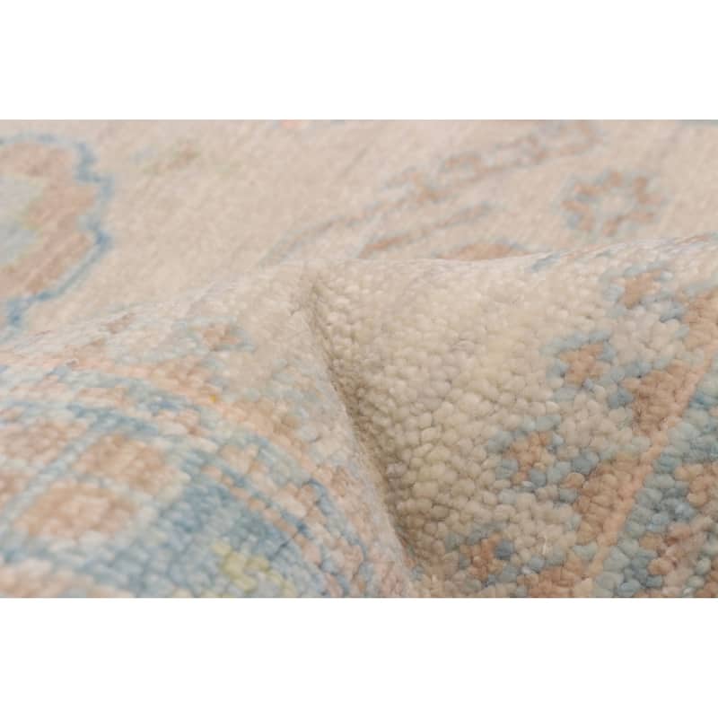 ECARPETGALLERY Hand-knotted Modern Oushak Ivory Wool Rug - 9' 2" x 12' 2"