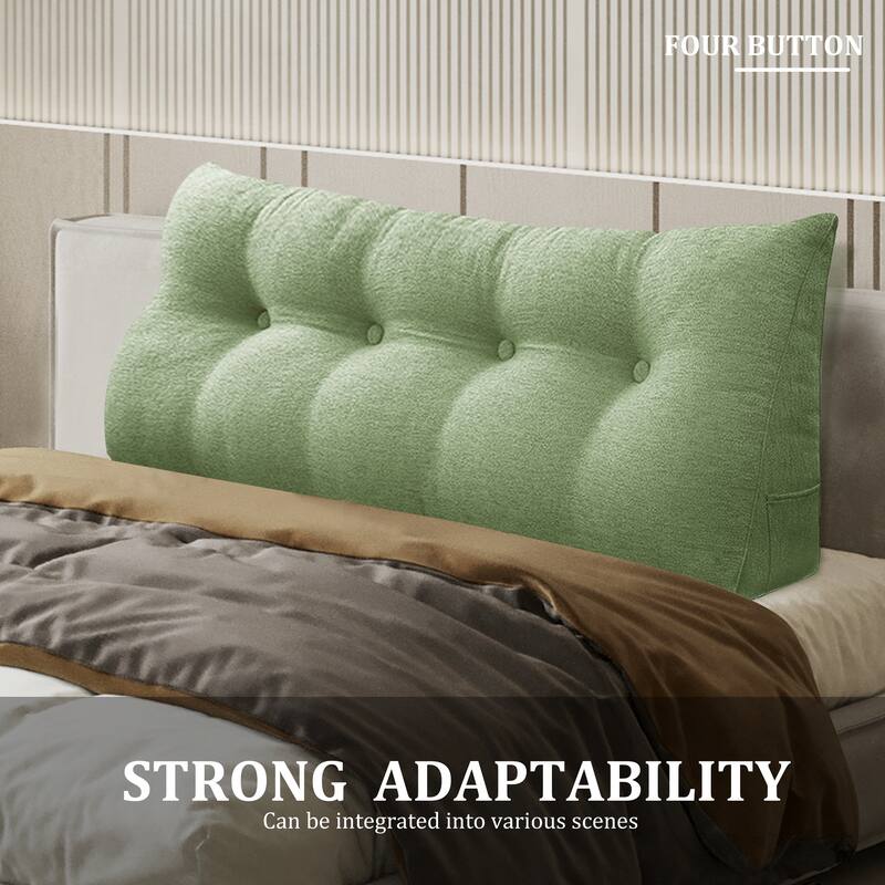WOWMAX Bed Rest Wedge Reading Pillow Headboard Back Support Cushion - Full - Lime Green