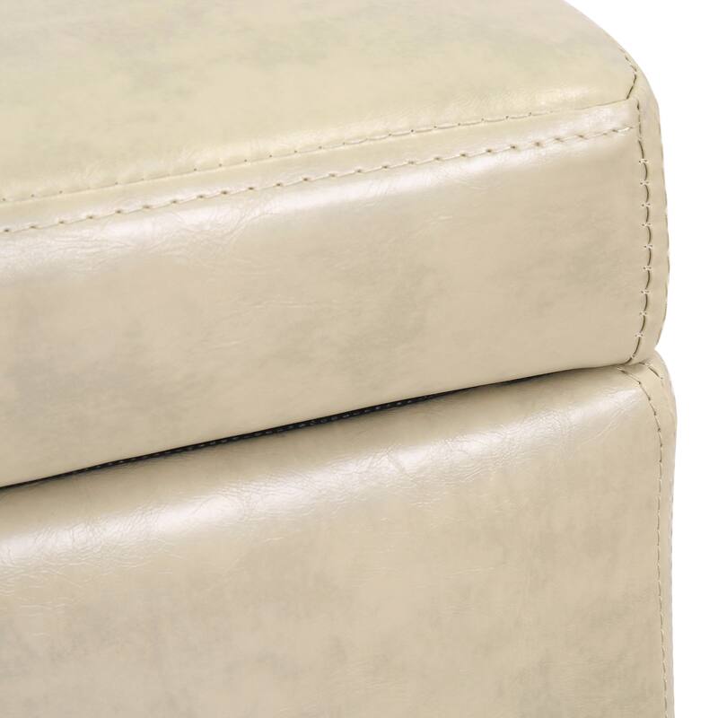 York Upholstered Quilted Stitched Flip-Top Storage Bench