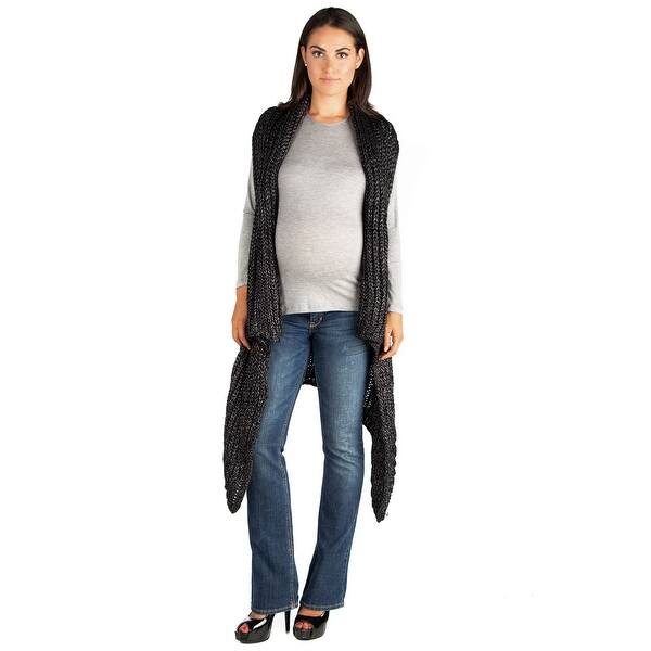 Shop 24seven Comfort Apparel Maternity Draped Asymmetric Sweater