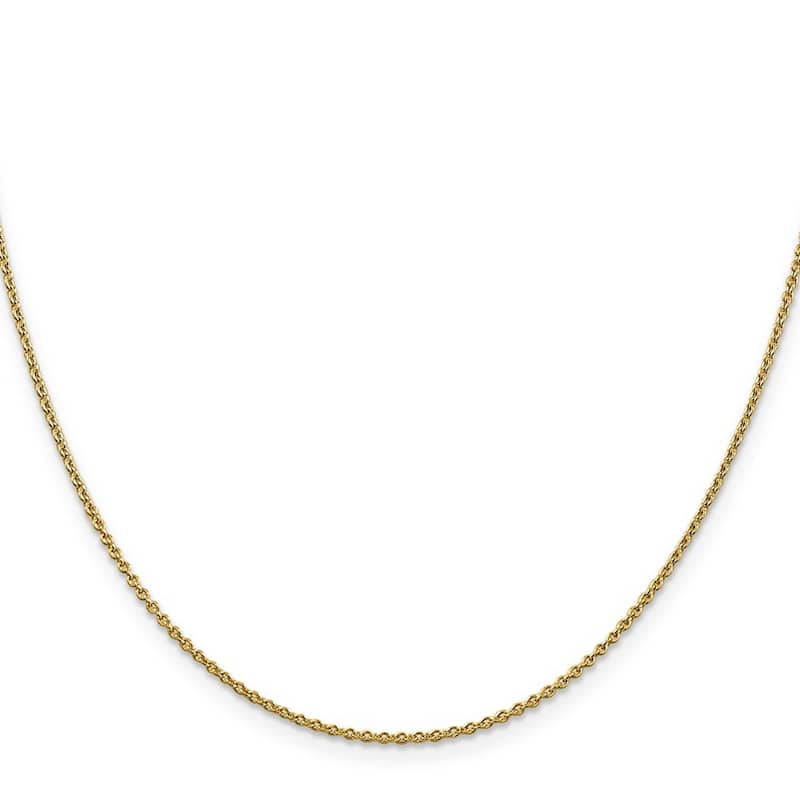 Curata 14k Yellow Gold 1.4mm Solid Polished Cable Chain Bracelet