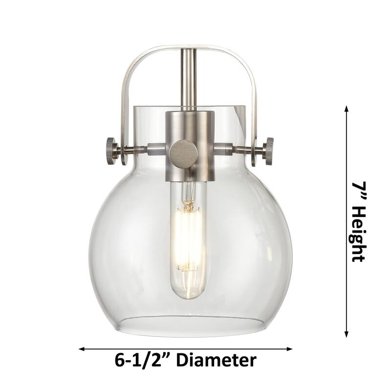 Innovations Lighting Pilaster II Sphere - 4 Light 6" Wall-Mounted Bath Vanity Light.