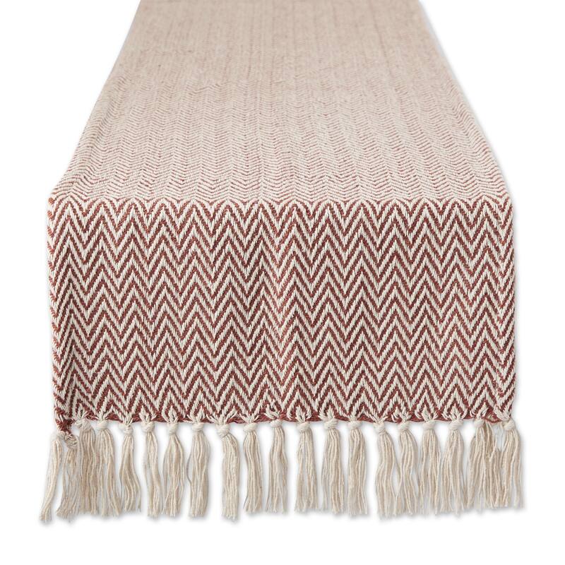 Chevron Handloom Table Runner - 15x108" - Cinnamon