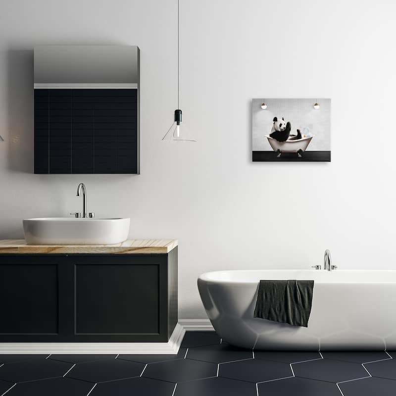 Stupell Panda in Modern Bubble Bath Canvas Wall Art Design By Seven Trees Design