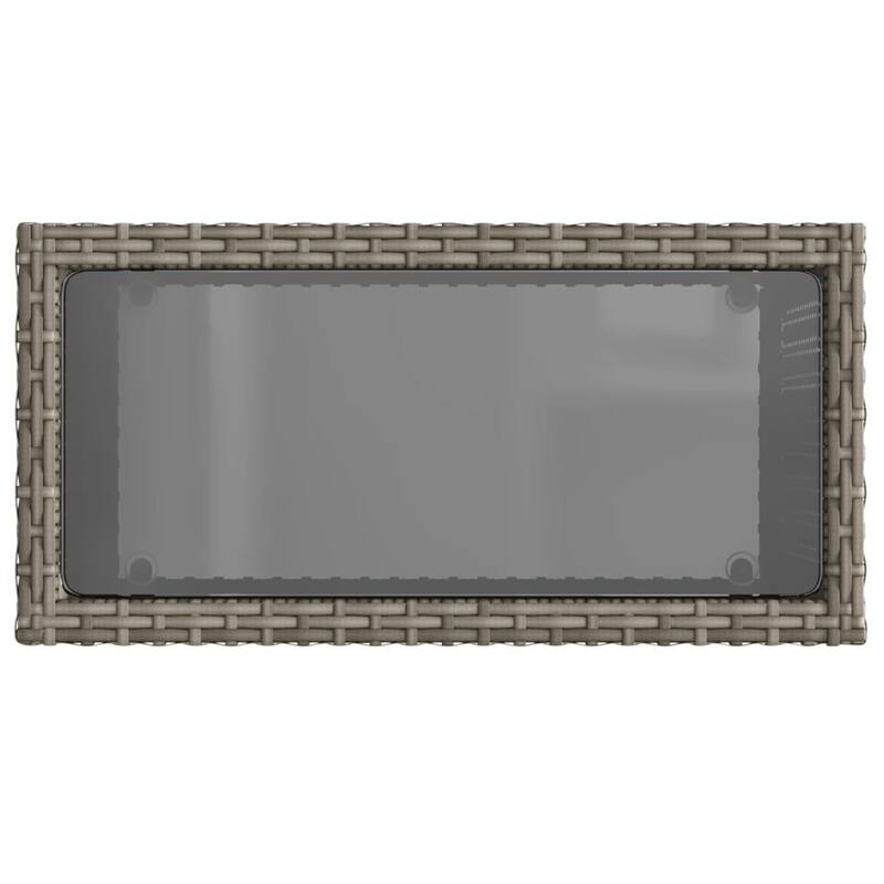 vidaXL Patio Side Table Outdoor Furniture Side Tea Coffee Table Poly Rattan - 10.8 x 22.8 x 21.7 in