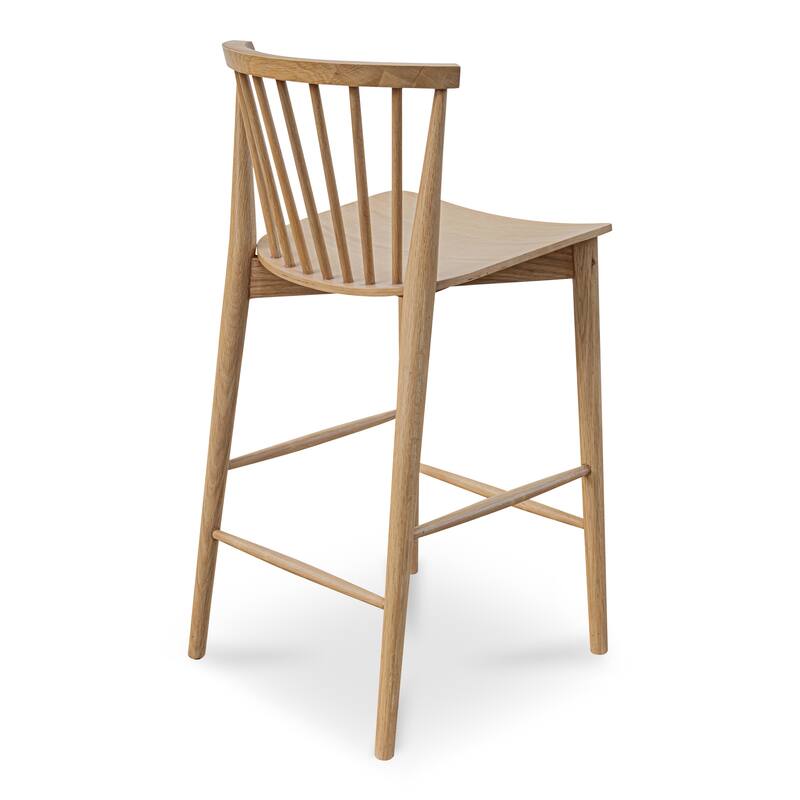 NADAAL STUDIOS Briar Counter Stool, Solid Walnut Frame, Natural Walnut
