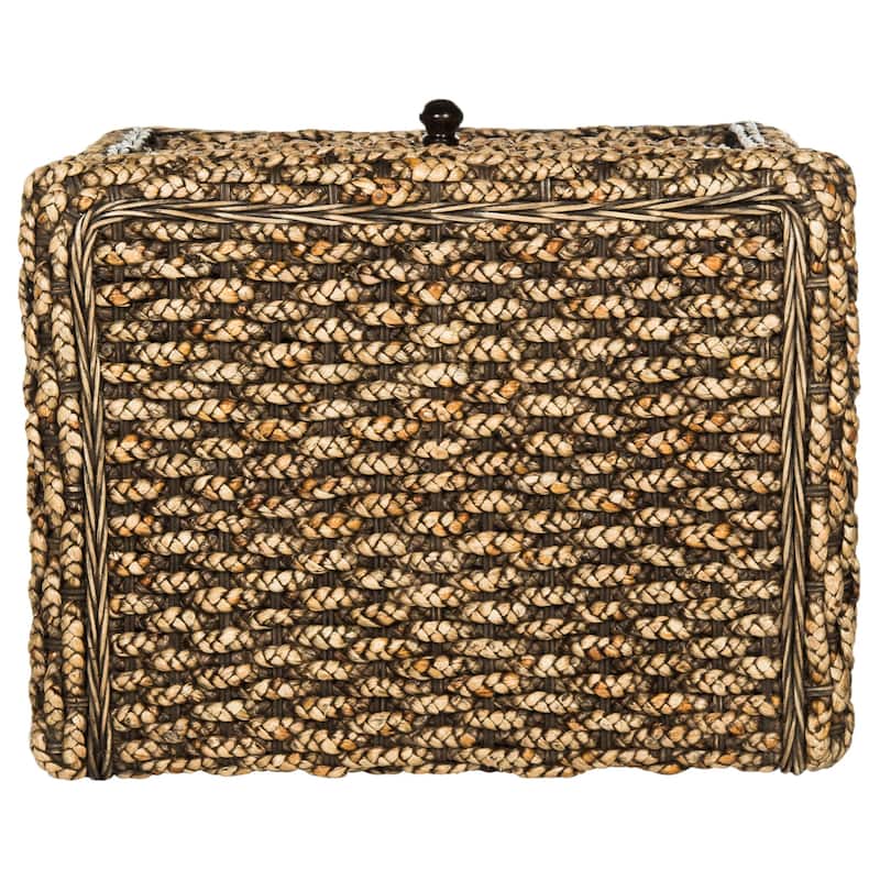 SAFAVIEH Maysam Braided Wicker One Drawer Brown Wash Nightstand