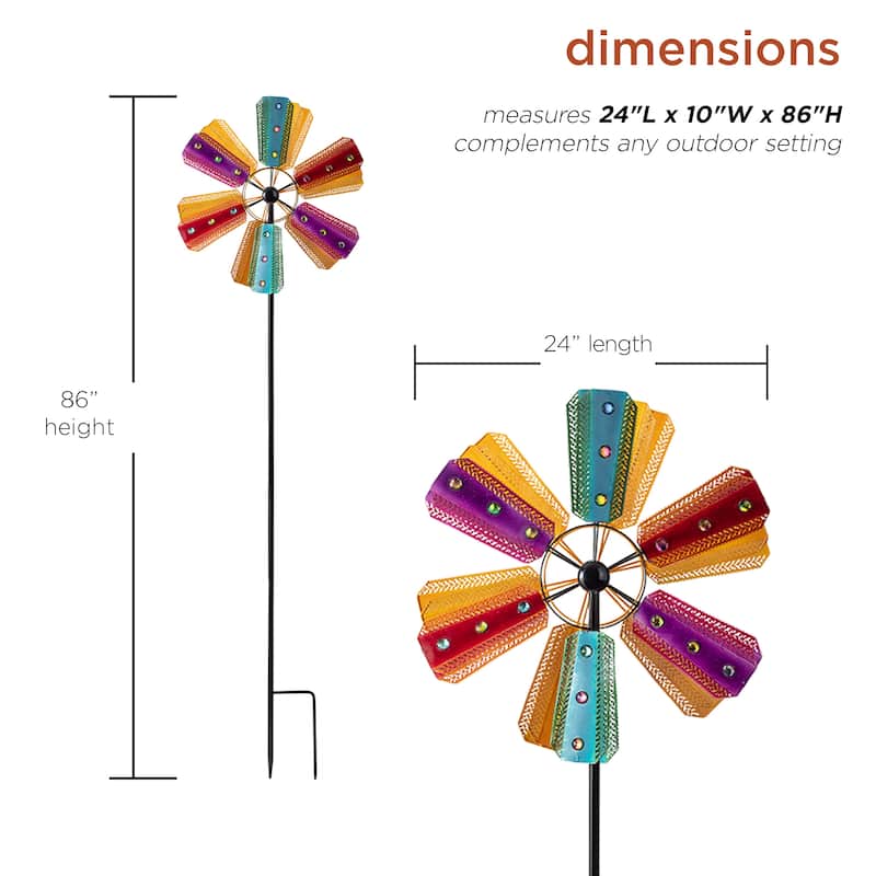 Alpine Corporation Outdoor Wind Spinner Stake Yard Decoration