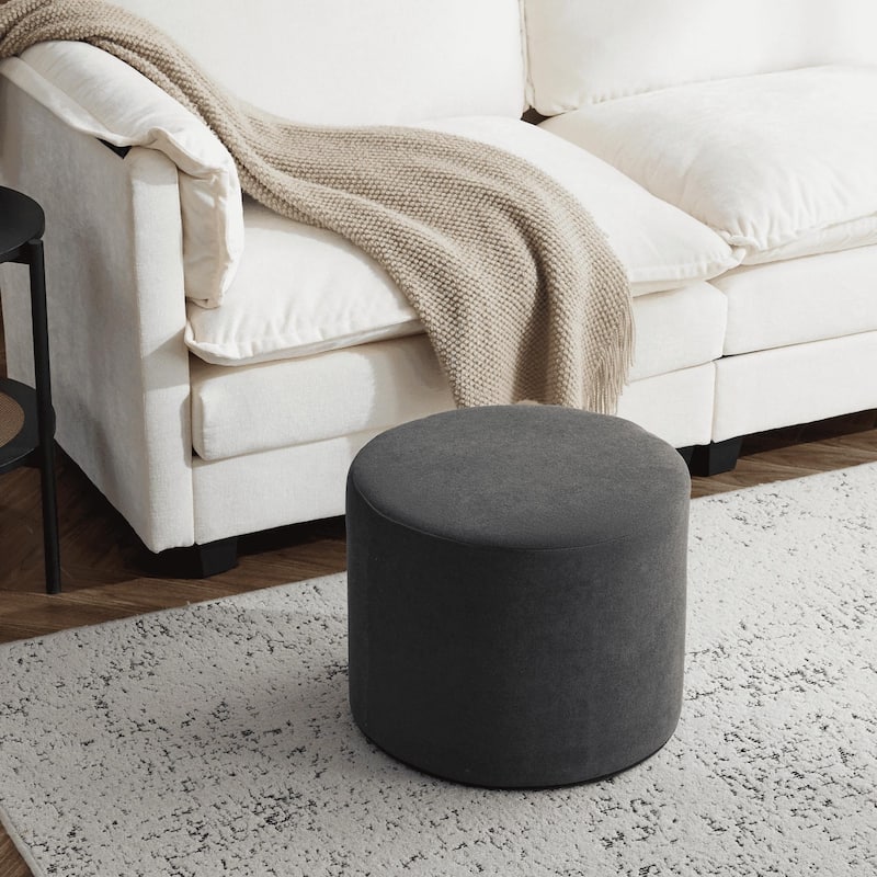 Bezseller Soft Boucle Pouf Ottoman, Comfortable Foot Rest, Full Foam Filling Footstool for Living Room, Bedroom