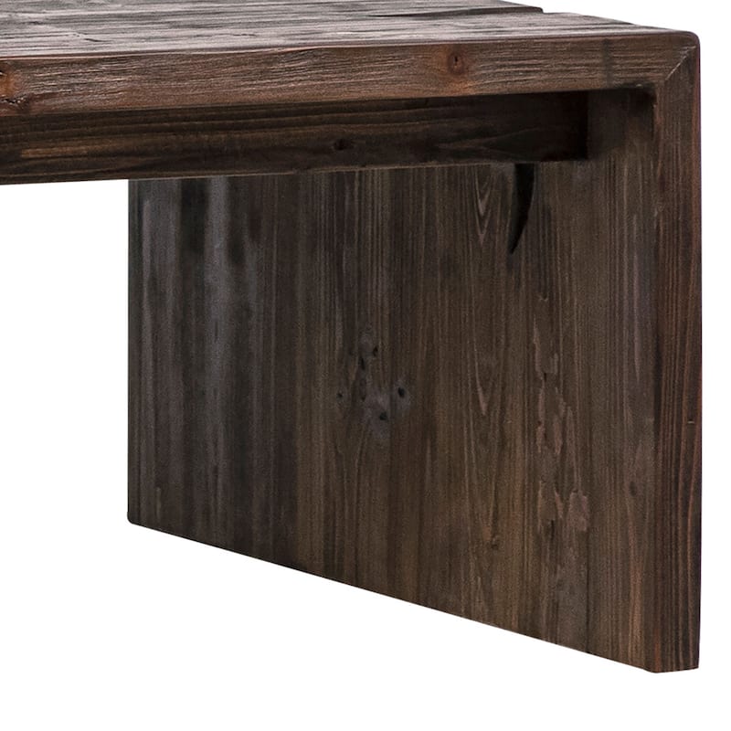 Evie Reclaimed Pine Waterfall Coffee Table, Espresso