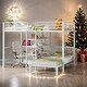 preview thumbnail 2 of 7, Full Over Twin Bunk Bed With Built-in Desk,Shelves And Ladder for Bedroom