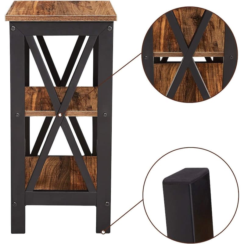 VECELO 3-piece Lift Top Coffee Table Set,Coffee Table with Hidden Storage and Shelves and Nightstands Set of 2