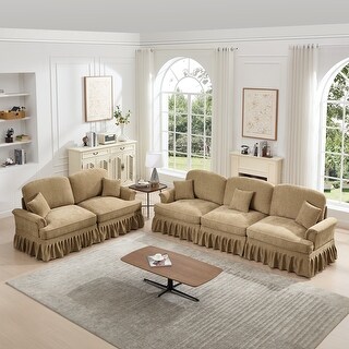 Classic 2 Piece Modular Couch Living Room Sofa Set With Flared Arms ...