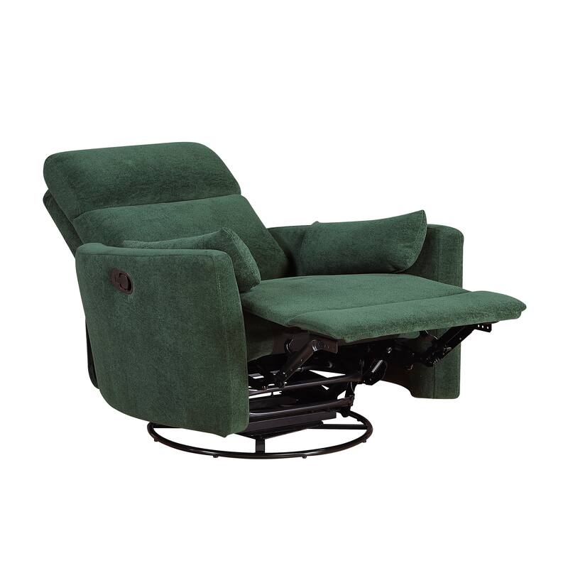 Fremont & Park Lennon 35" Microfiber Manual Swivel Glider Recliner - Removable Back