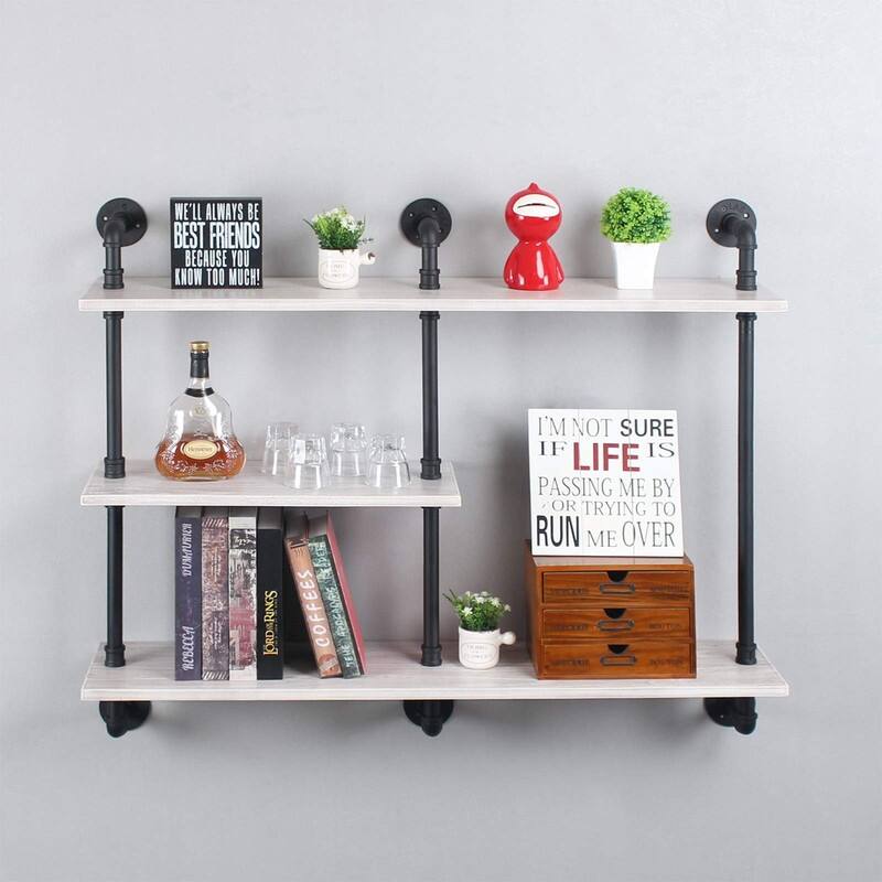 3-Tier Wall Mount Shelf - 9.8"D x 43.3"W x 37.8"H