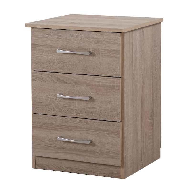 Wooden Nightstand with 3-Drawer - 24" - Brown