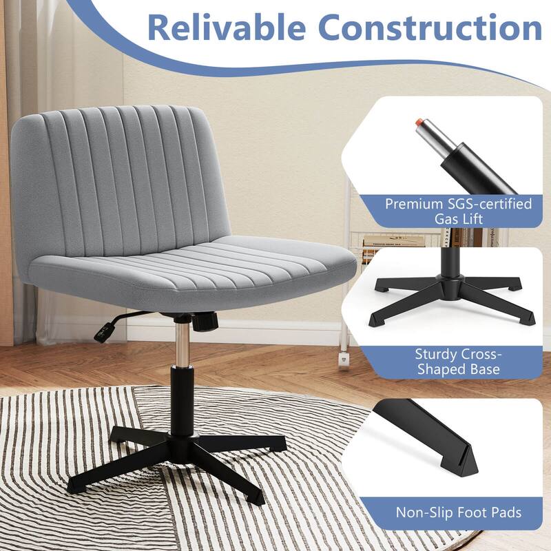 Costway Criss Cross Chair No Wheels with Soft-Padded Wide Seat - See Details