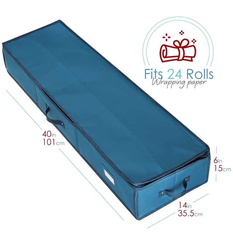 Hearth & Harbor Premium Christmas Wrapping Paper Storage Organizer Bag - 14"x40"x6"