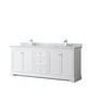 preview thumbnail 2 of 19, Avery 80-inch Double Vanity, Marble Top, Square Sinks, No Mirror