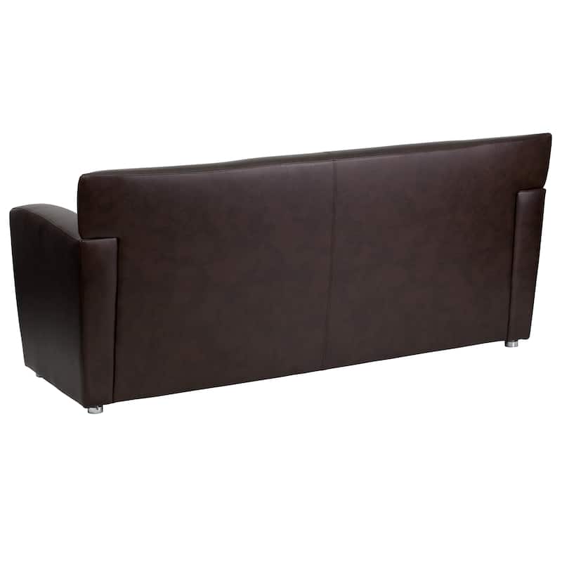 LeatherSoft Sofa with Extended Panel Arms