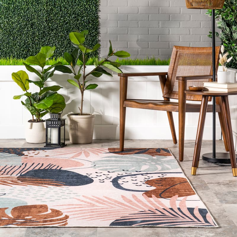 Nuloom Kena Tropical Machine Washable Indoor/Outdoor Area Rug